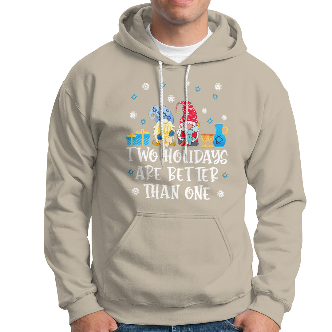 Christmas Hanukkah Two Holidays Are Better Than One Jewish Gnome Hoodie - Wonder Print Shop