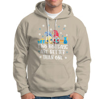 Christmas Hanukkah Two Holidays Are Better Than One Jewish Gnome Hoodie - Wonder Print Shop