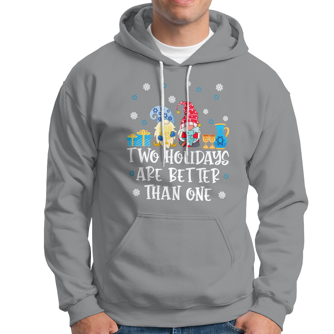 Christmas Hanukkah Two Holidays Are Better Than One Jewish Gnome Hoodie - Wonder Print Shop