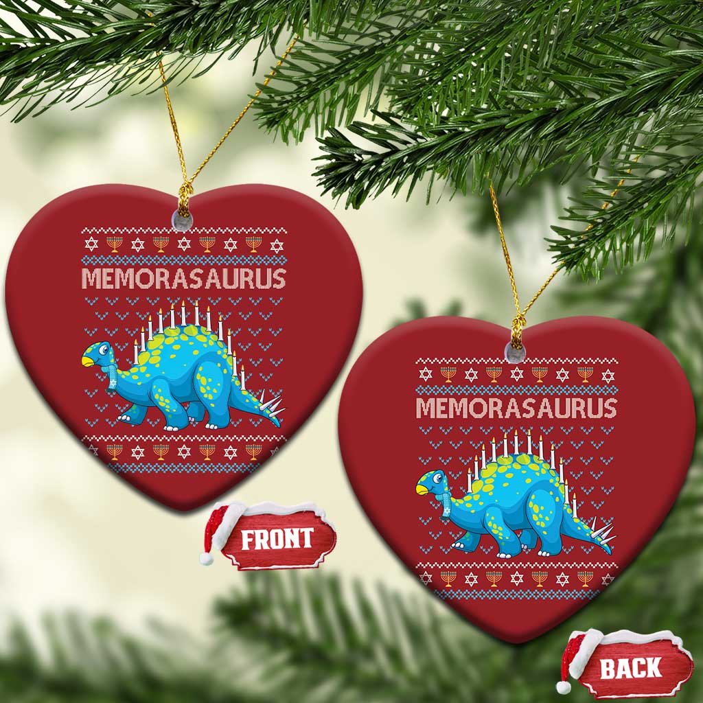 Hanukkah Dinosaur Christmas Ornament Menorasaurus Menorah Dino - Wonder Print Shop