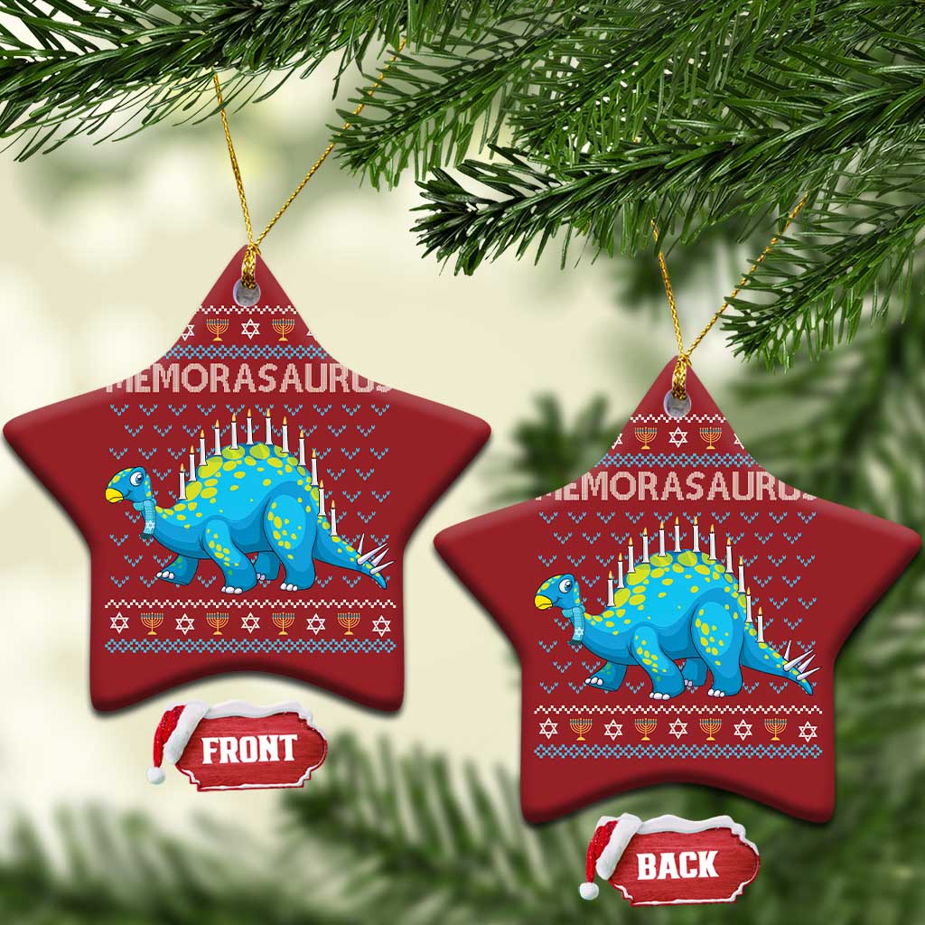 Hanukkah Dinosaur Christmas Ornament Menorasaurus Menorah Dino - Wonder Print Shop