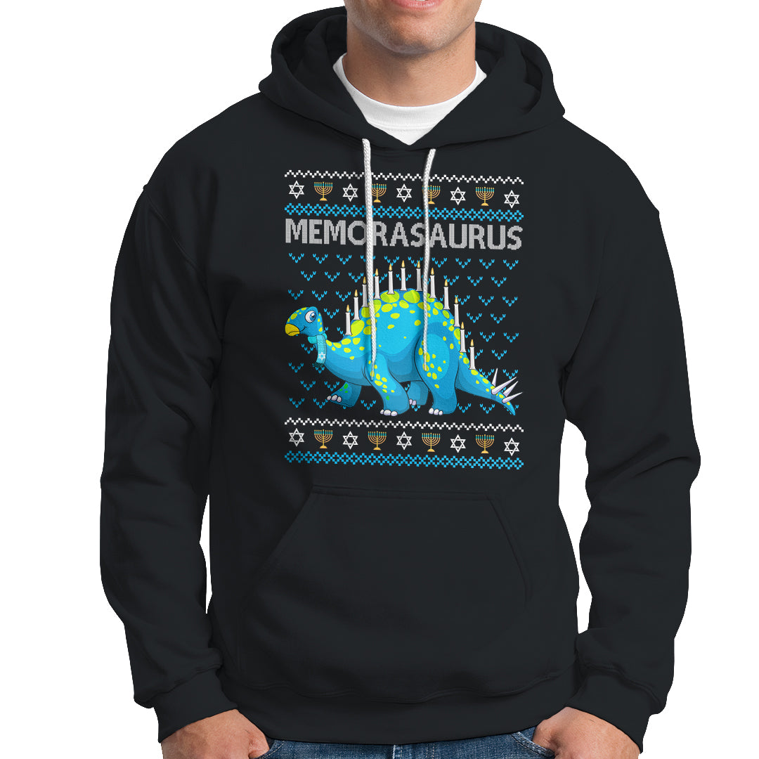 Menorasaurus Menorah Dino Hanukkah Dinosaur Hoodie - Wonder Print Shop
