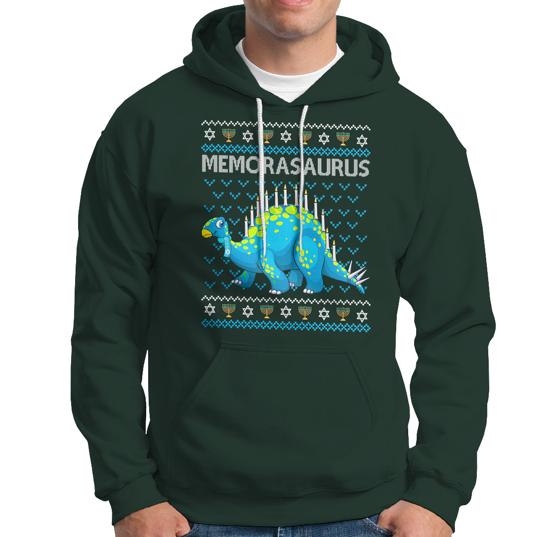 Menorasaurus Menorah Dino Hanukkah Dinosaur Hoodie - Wonder Print Shop