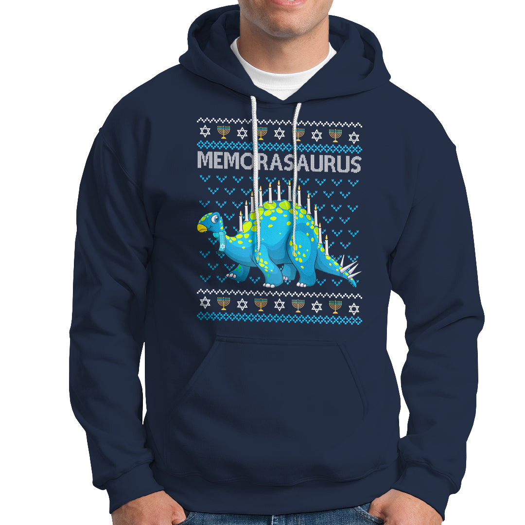 Menorasaurus Menorah Dino Hanukkah Dinosaur Hoodie - Wonder Print Shop