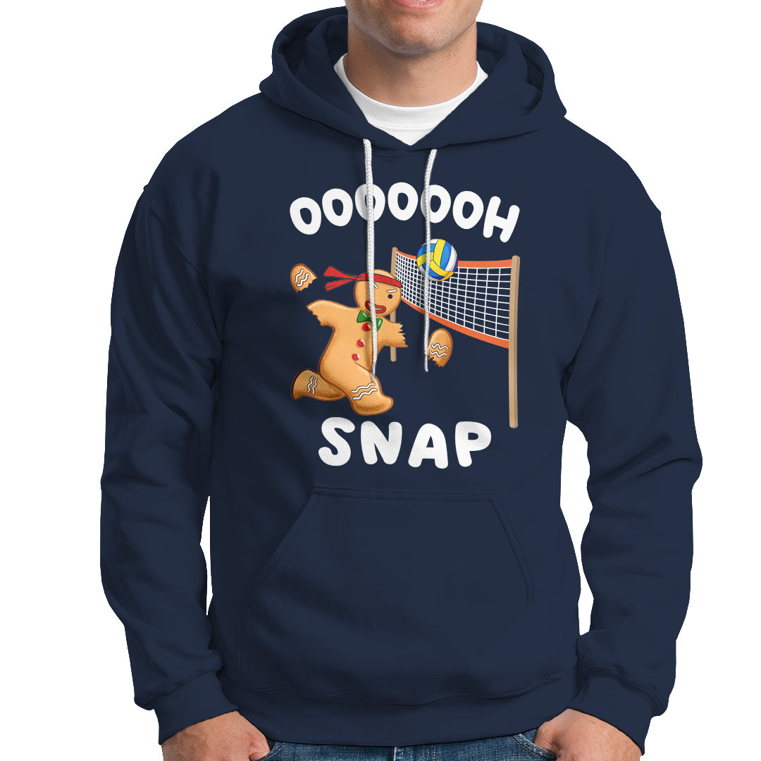 Christmas Sport Hoodie Volleyball Player Gingerbread Man Blocker Oh Snap - Wonder Print Shop