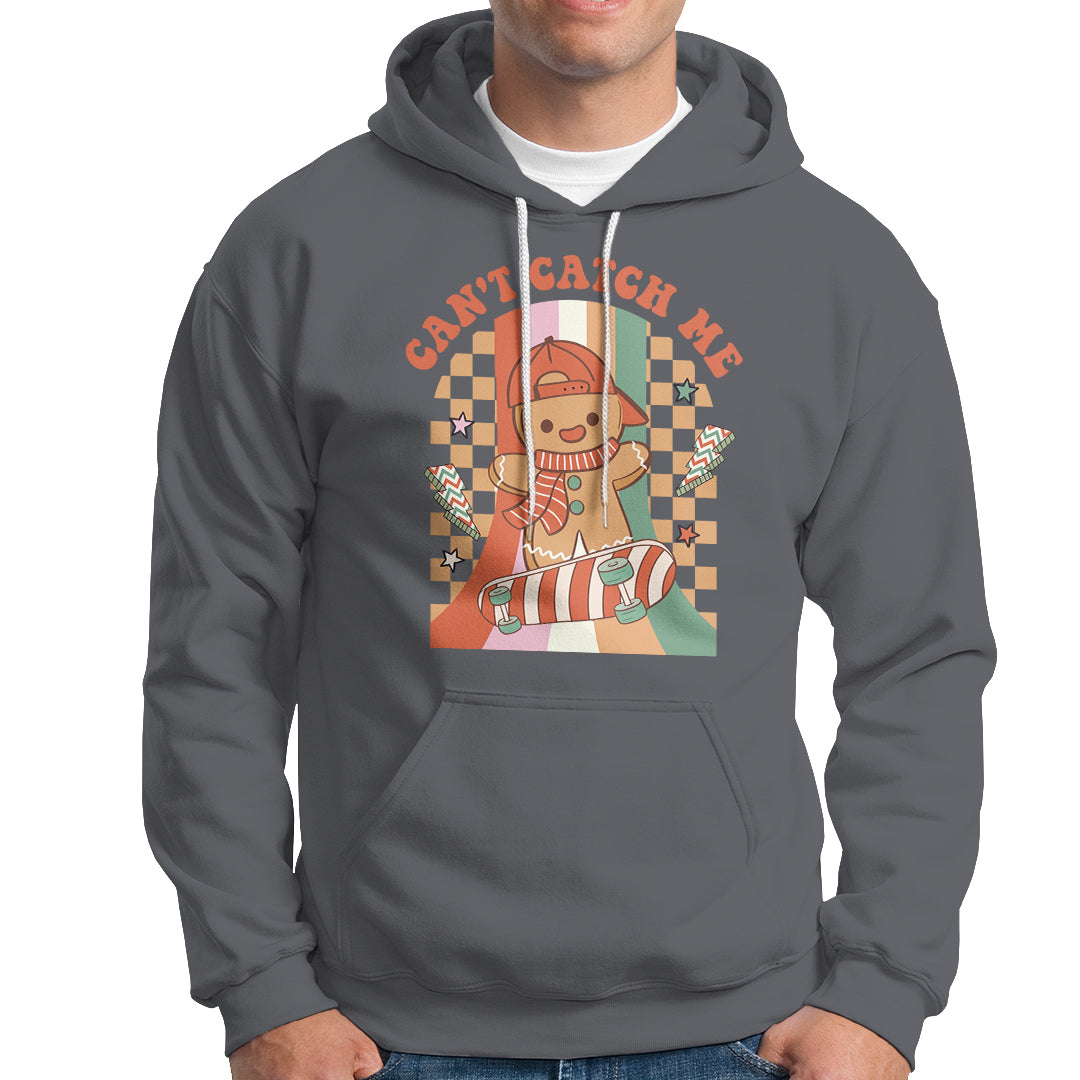 Christmas Hoodie Skateboarding Gingerbread Boy Can't Catch Me - Wonder Print Shop