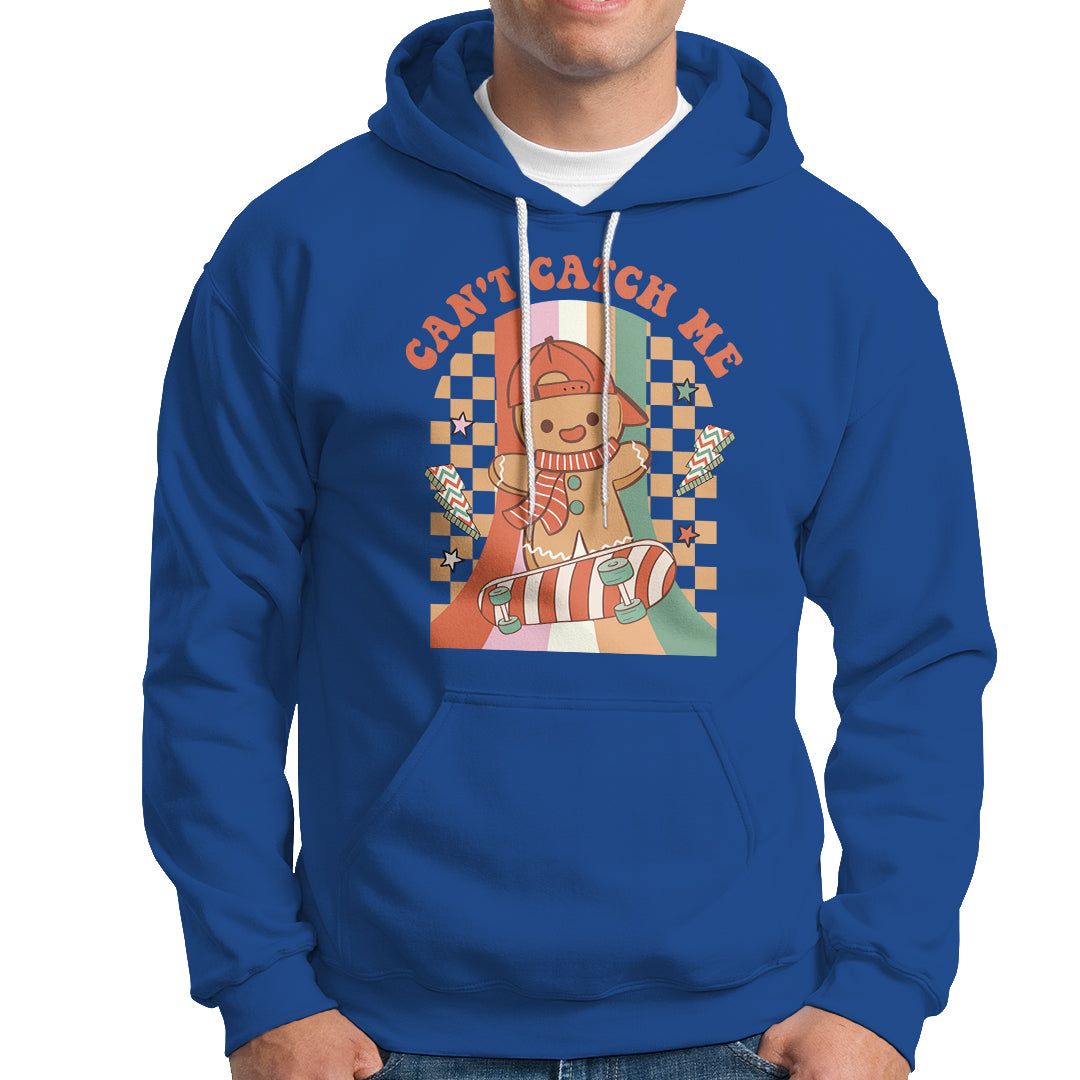 Christmas Hoodie Skateboarding Gingerbread Boy Can't Catch Me - Wonder Print Shop