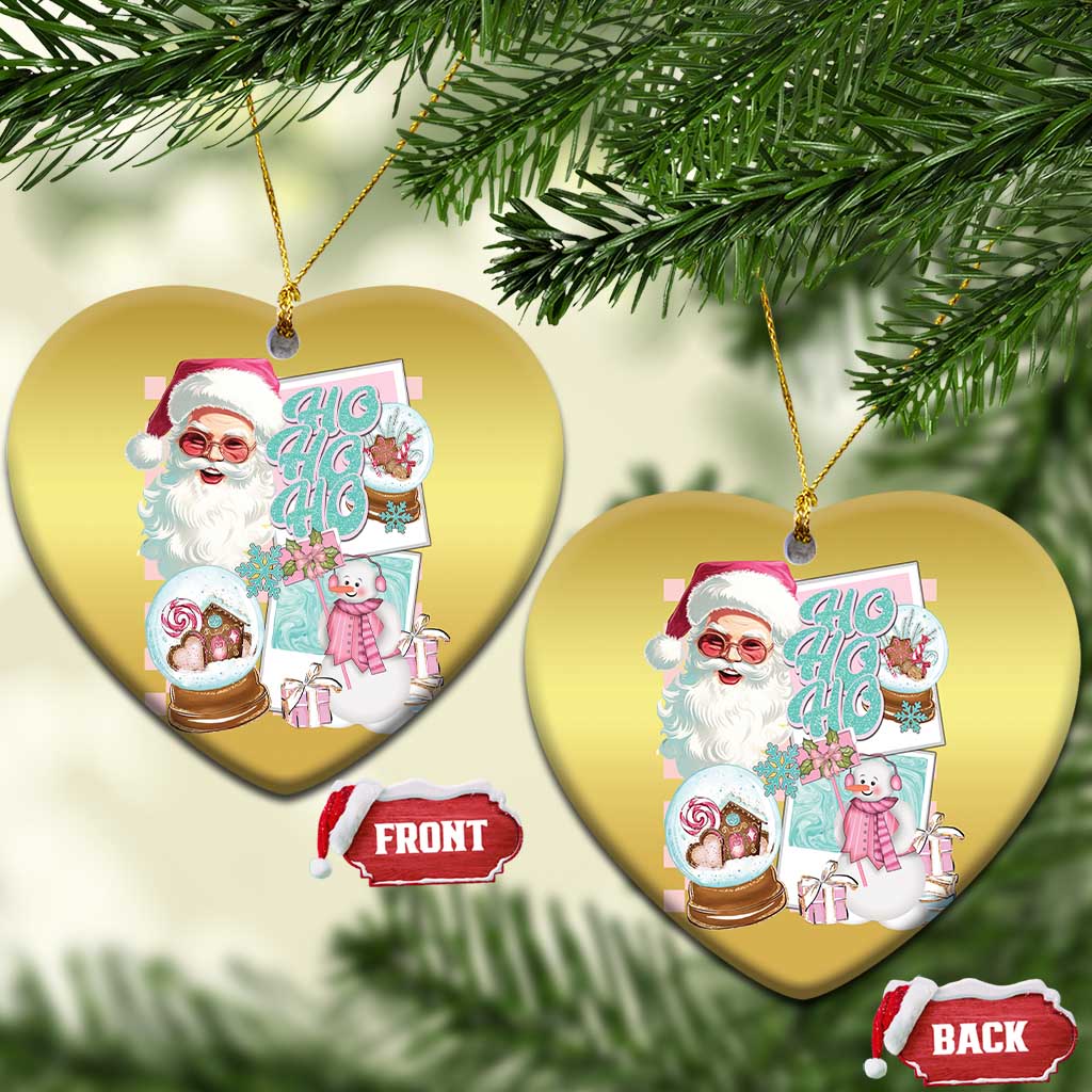 Vintage Xmas Christmas Ornament Pink Santa Claus Ho Ho Ho - Wonder Print Shop