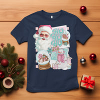 Christmas T Shirt Vintage Pink Santa Claus Ho Ho Ho - Wonder Print Shop