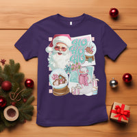Christmas T Shirt Vintage Pink Santa Claus Ho Ho Ho - Wonder Print Shop