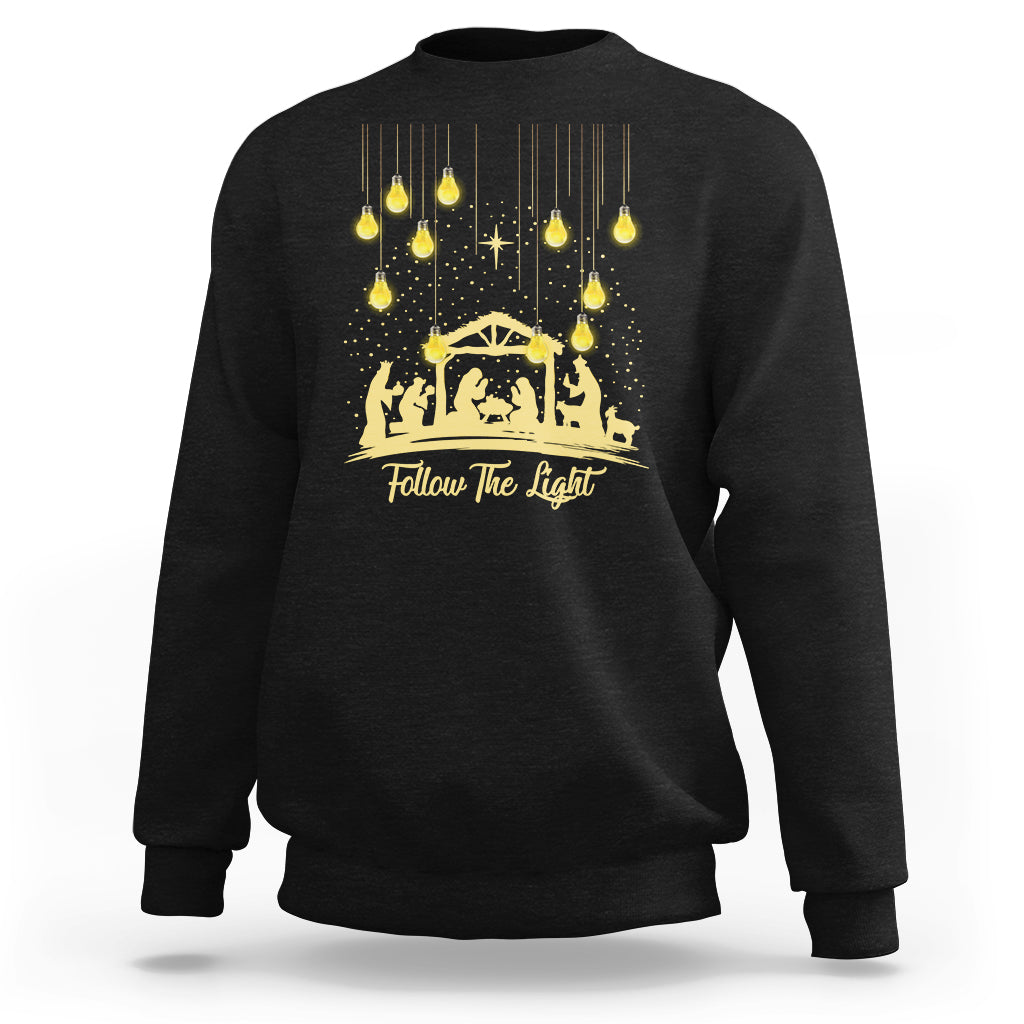 Follow the Light Christ Chrsitmas Light Sweatshirt - Wonder Print Shop