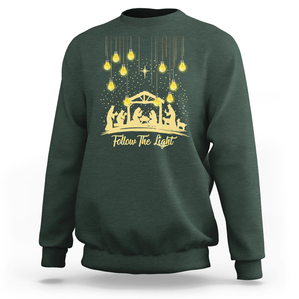 Follow the Light Christ Chrsitmas Light Sweatshirt - Wonder Print Shop