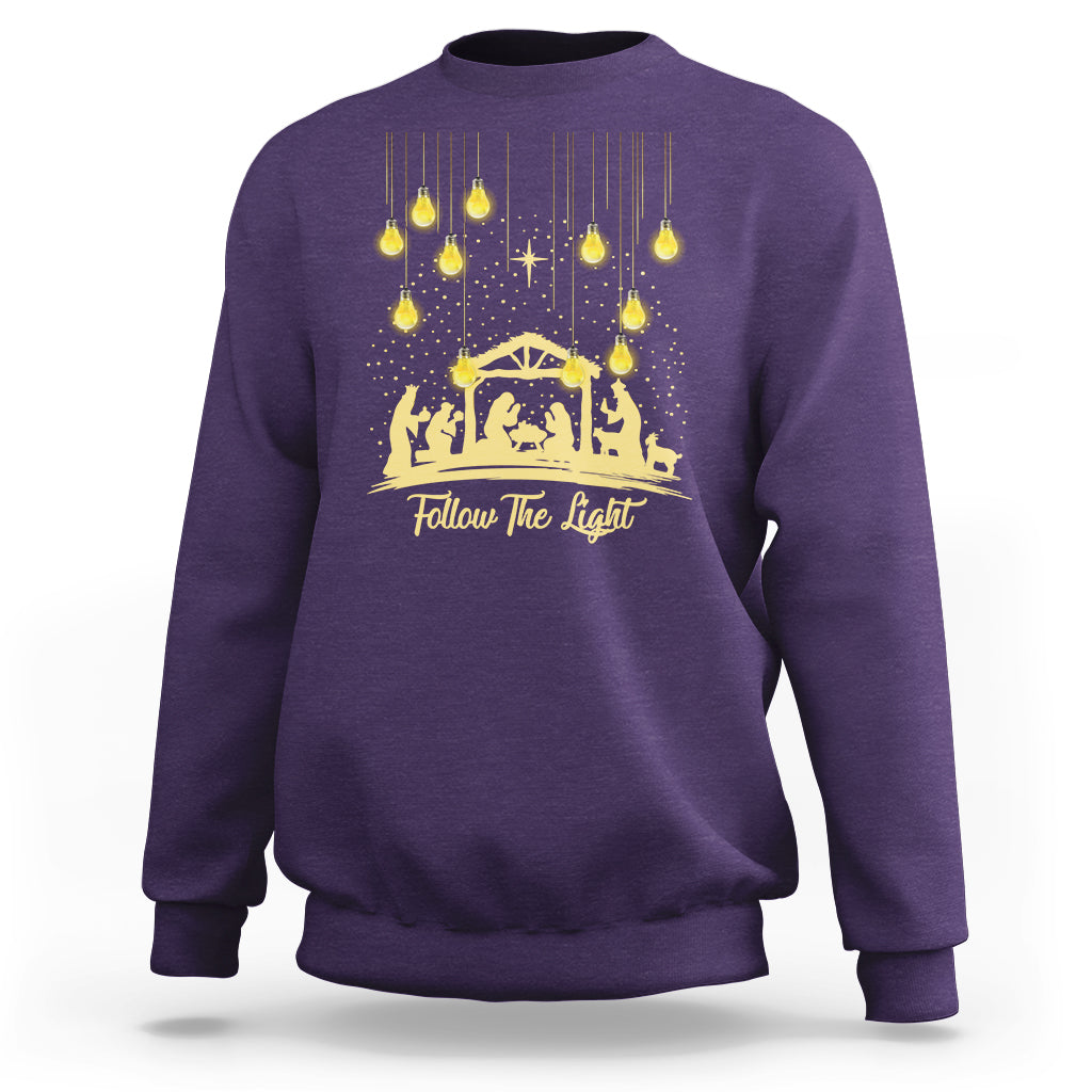 Follow the Light Christ Chrsitmas Light Sweatshirt - Wonder Print Shop