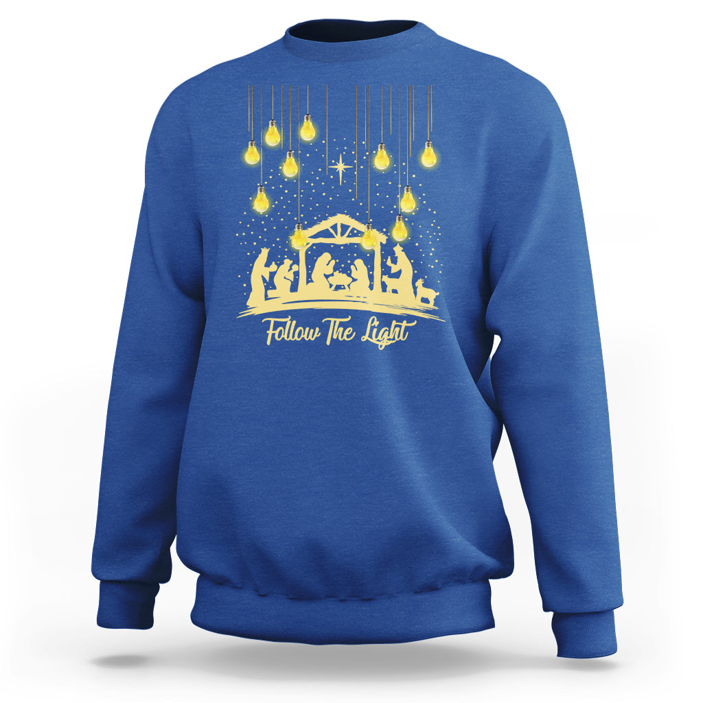 Follow the Light Christ Chrsitmas Light Sweatshirt - Wonder Print Shop
