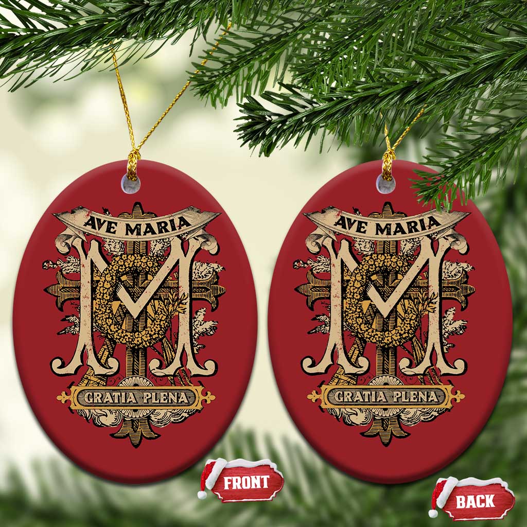 Ave Maria Christmas Ornament Gratia Plena Blessed Mother Mary Hail - Wonder Print Shop
