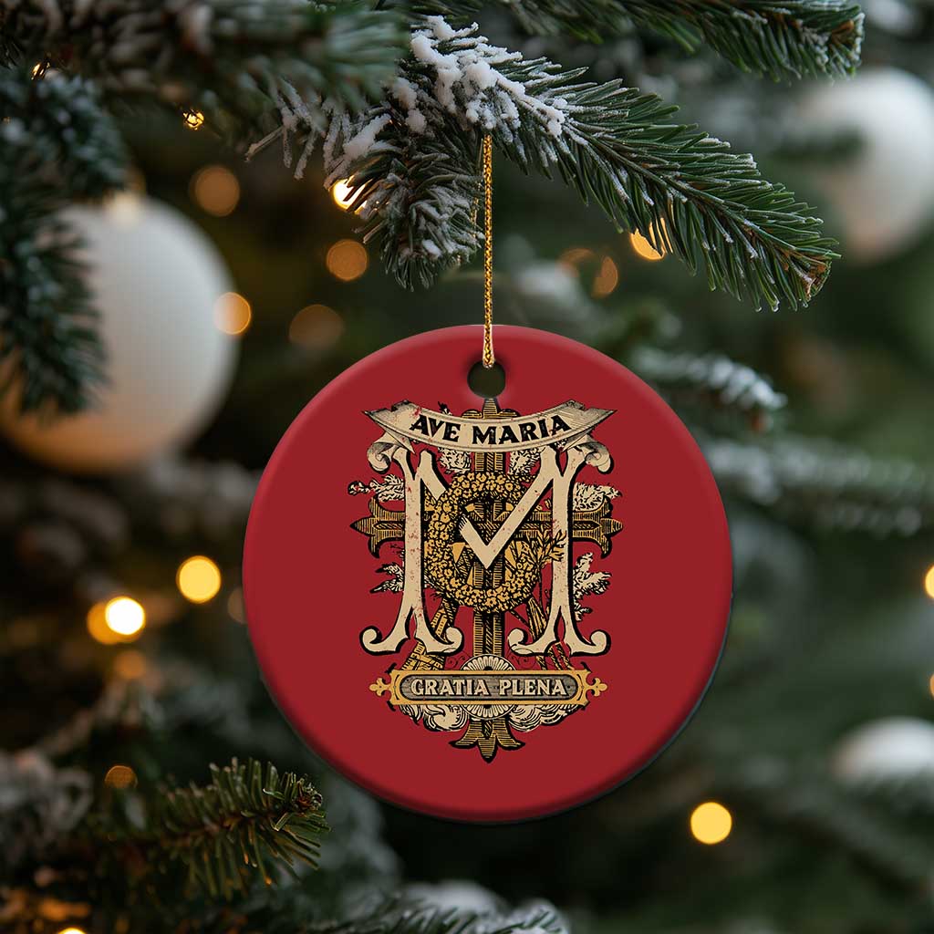 Ave Maria Christmas Ornament Gratia Plena Blessed Mother Mary Hail - Wonder Print Shop