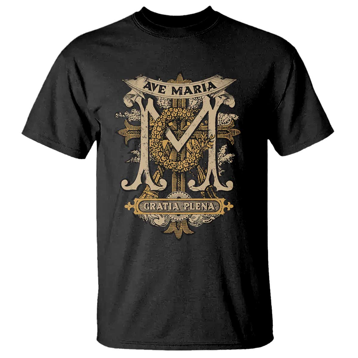 Ave Maria T Shirt Gratia Plena Blessed Mother Mary Hail - Wonder Print Shop