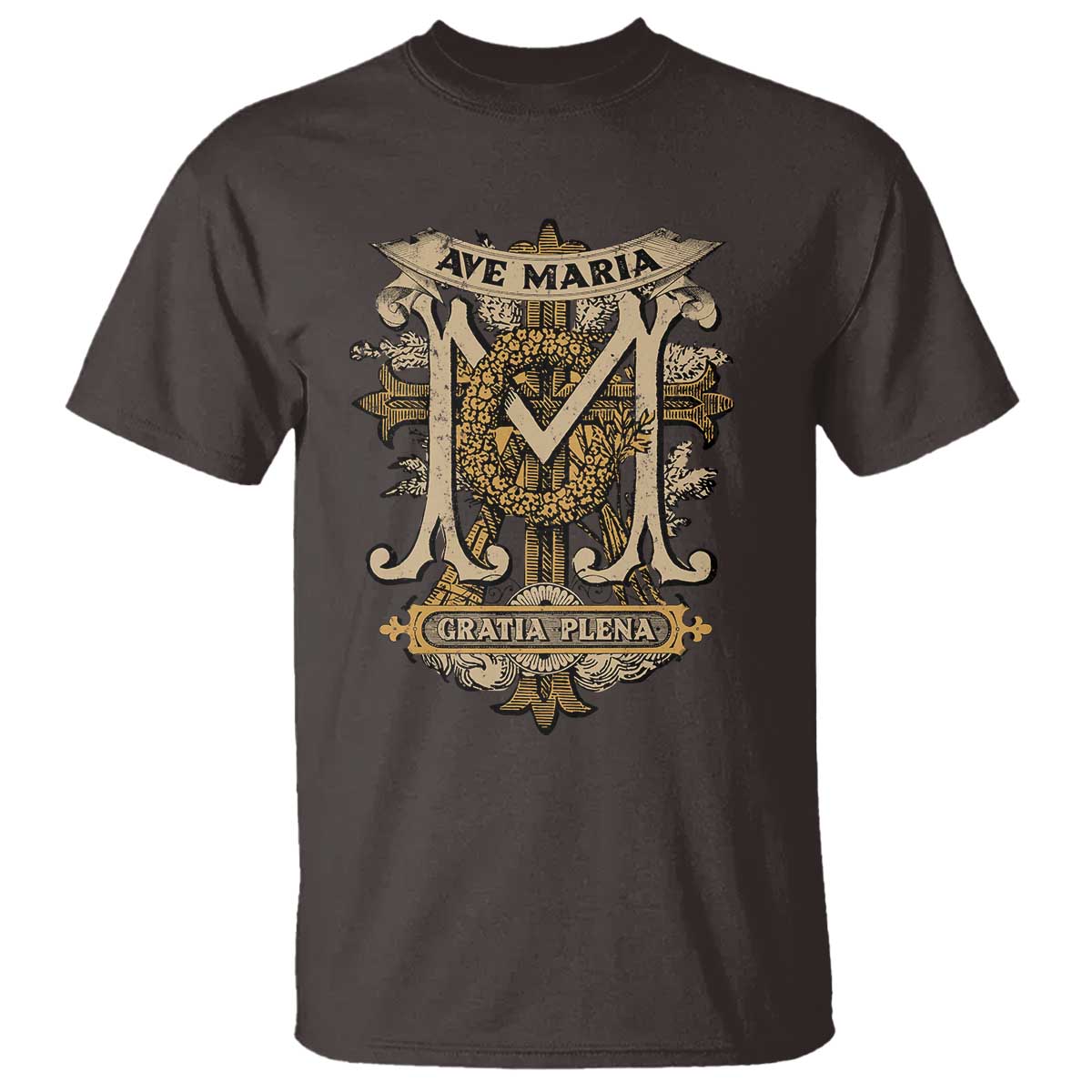 Ave Maria T Shirt Gratia Plena Blessed Mother Mary Hail - Wonder Print Shop