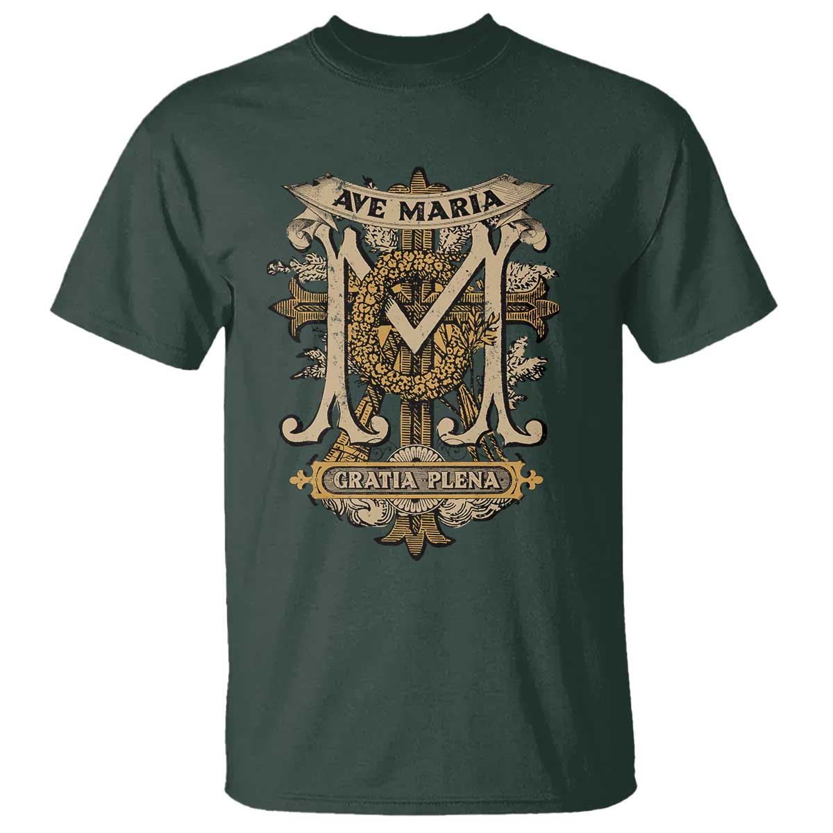 Ave Maria T Shirt Gratia Plena Blessed Mother Mary Hail - Wonder Print Shop