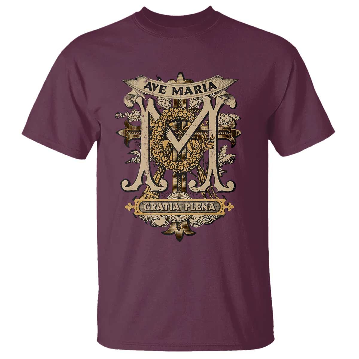 Ave Maria T Shirt Gratia Plena Blessed Mother Mary Hail - Wonder Print Shop