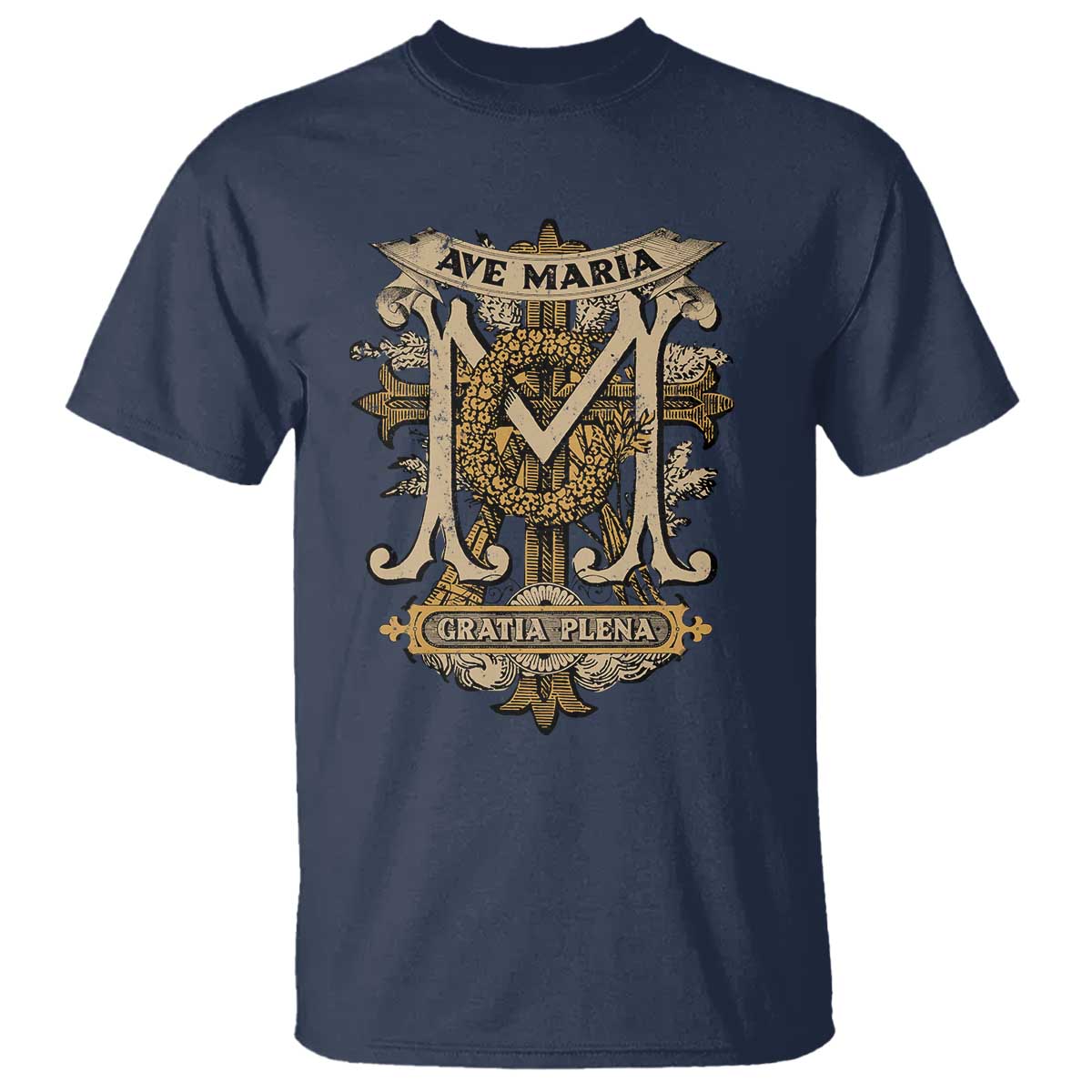 Ave Maria T Shirt Gratia Plena Blessed Mother Mary Hail - Wonder Print Shop