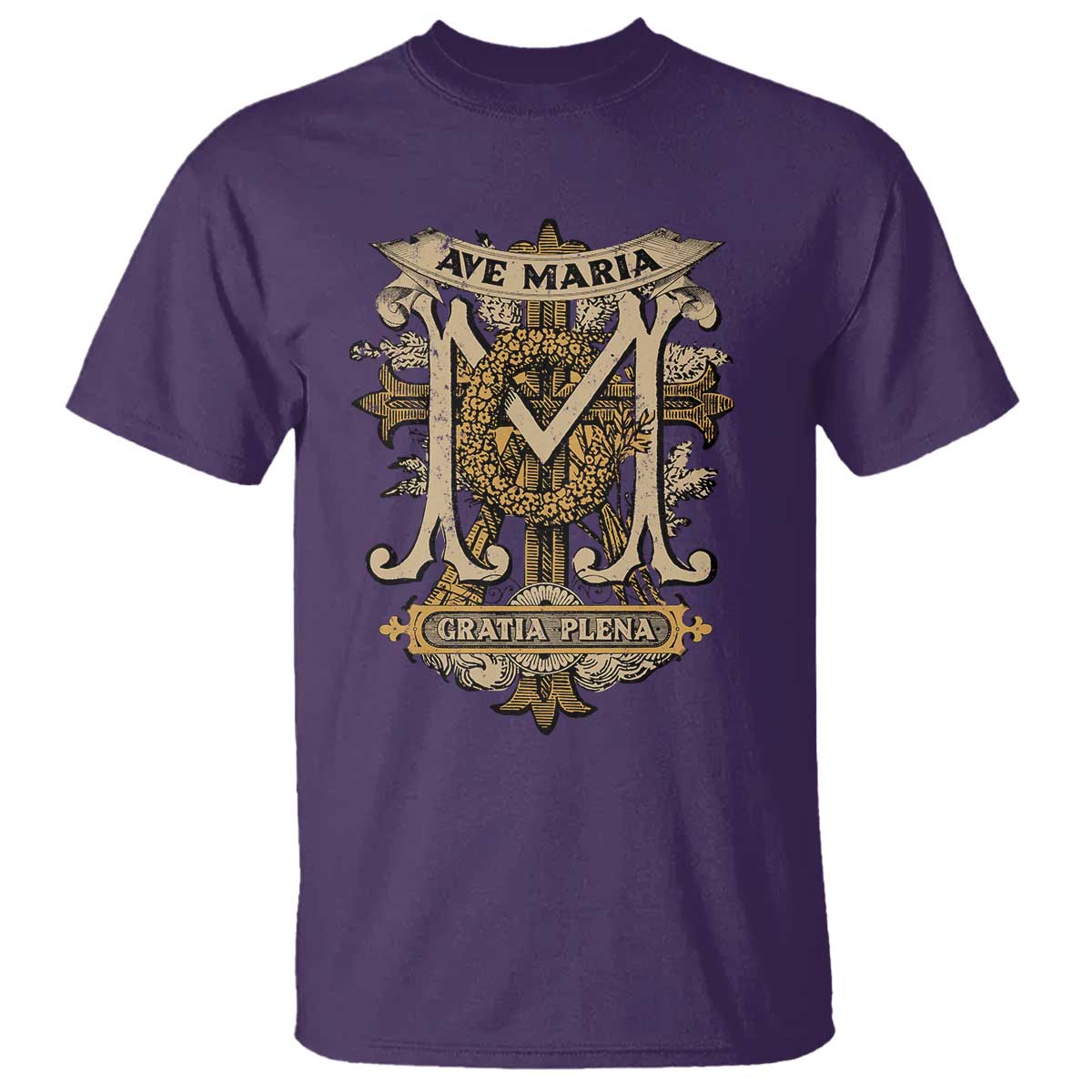 Ave Maria T Shirt Gratia Plena Blessed Mother Mary Hail - Wonder Print Shop