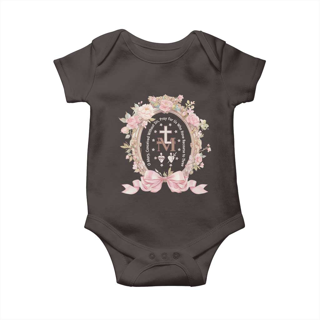 Ave Maria Baby Onesie Miraculous Medal Blessed Mother Mary Hail