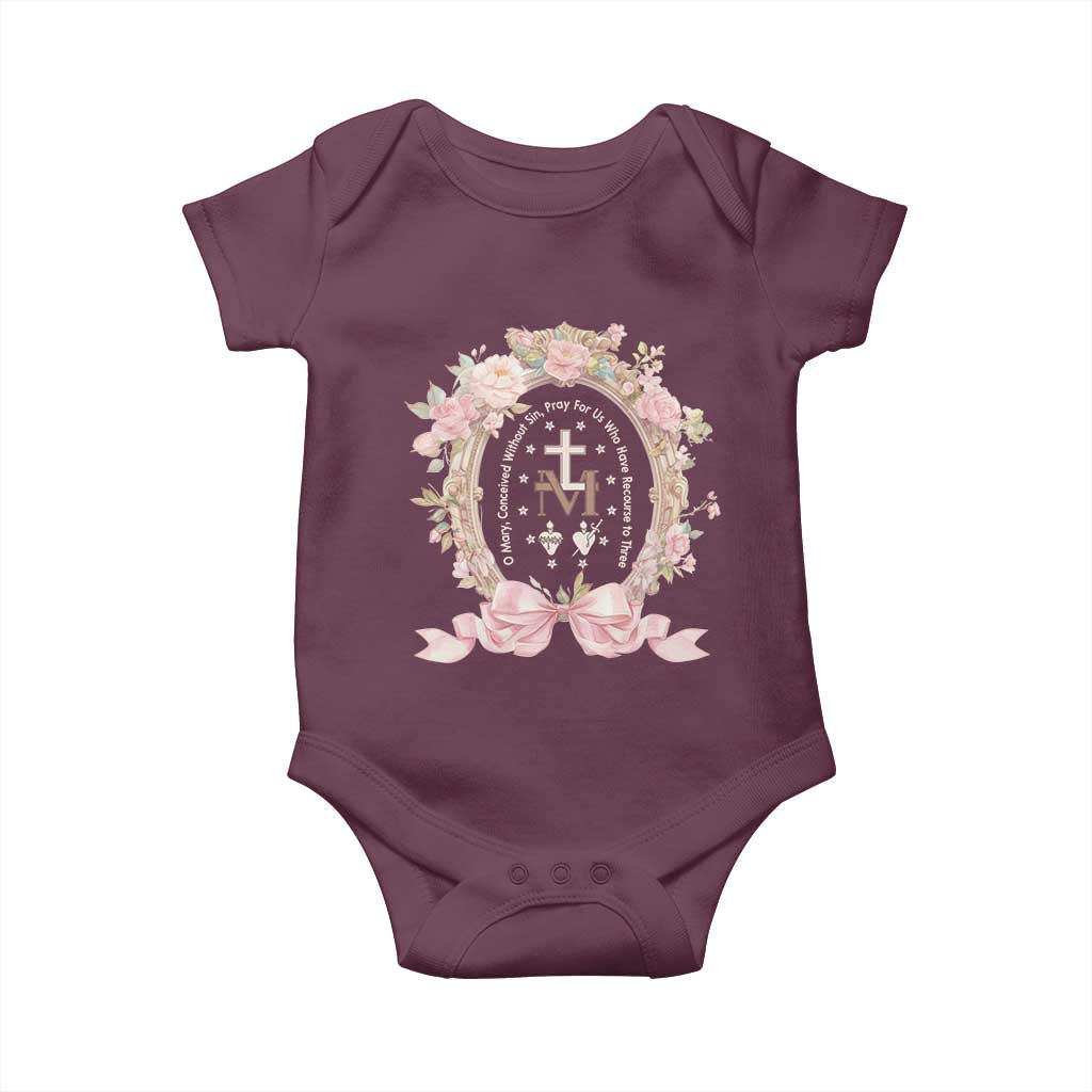 Ave Maria Baby Onesie Miraculous Medal Blessed Mother Mary Hail