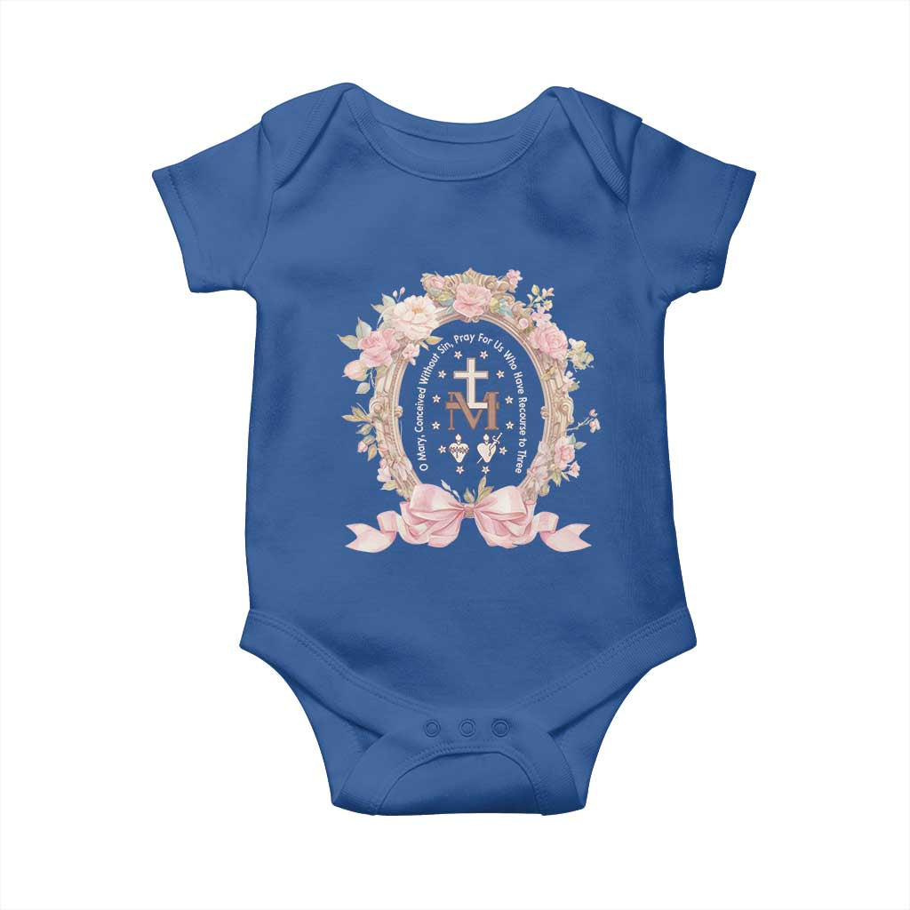 Ave Maria Baby Onesie Miraculous Medal Blessed Mother Mary Hail