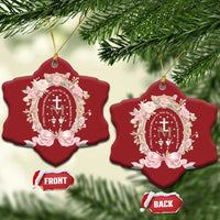 Ave Maria Christmas Ornament Miraculous Medal Blessed Mother Mary Hail - Wonder Print Shop