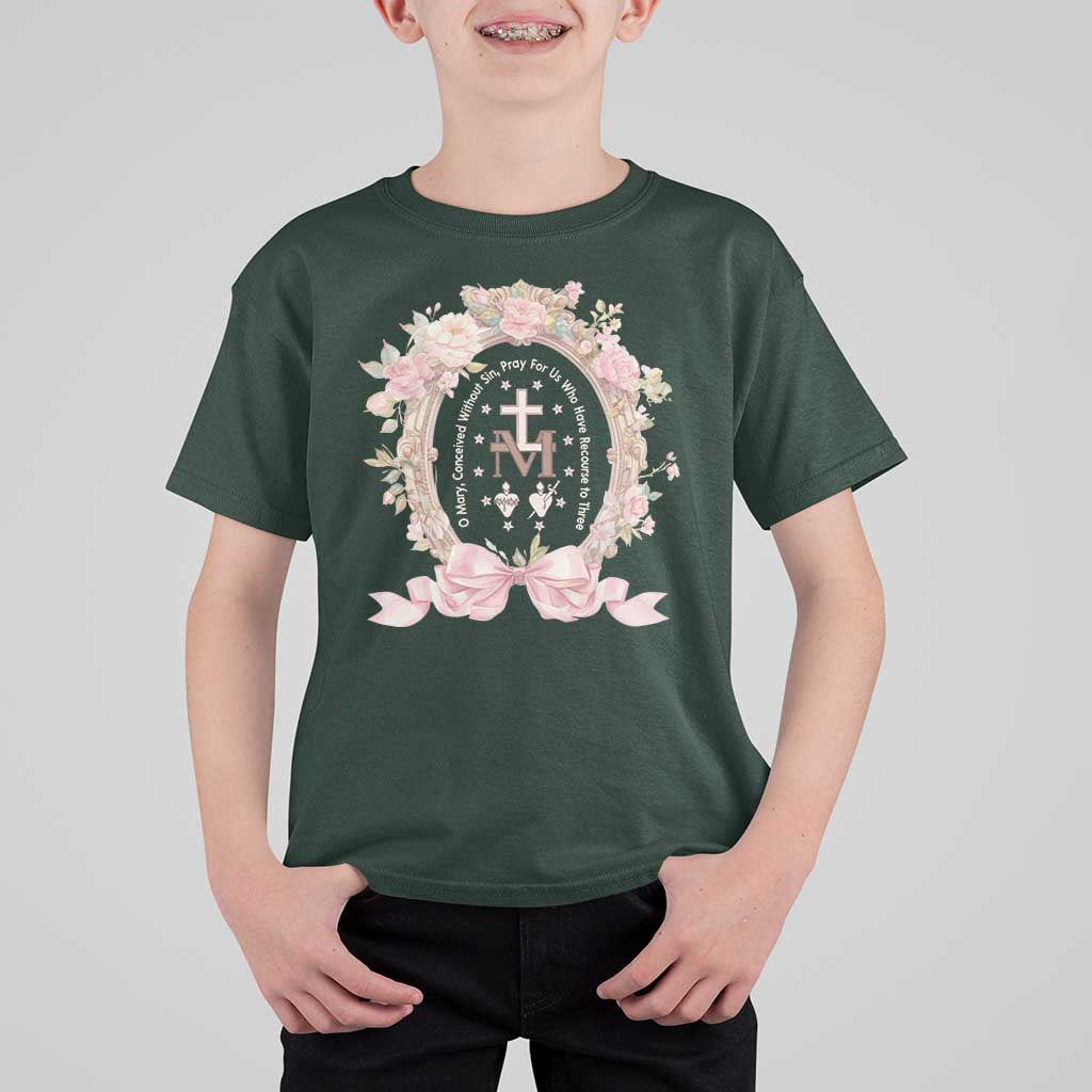 Ave Maria T Shirt For Kid Miraculous Medal Blessed Mother Mary Hail - Wonder Print Shop