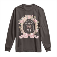 Ave Maria Long Sleeve Shirt Miraculous Medal Blessed Mother Mary Hail
