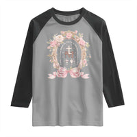 Ave Maria Raglan Shirt Miraculous Medal Blessed Mother Mary Hail