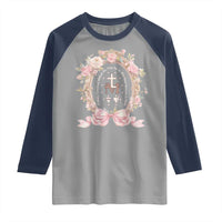 Ave Maria Raglan Shirt Miraculous Medal Blessed Mother Mary Hail