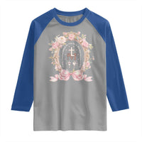Ave Maria Raglan Shirt Miraculous Medal Blessed Mother Mary Hail
