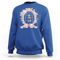 Ave Maria Sweatshirt Miraculous Medal Blessed Mother Mary Hail - Wonder Print Shop
