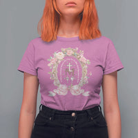 Ave Maria T Shirt For Women Miraculous Medal Blessed Mother Mary Hail - Wonder Print Shop