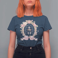 Ave Maria T Shirt For Women Miraculous Medal Blessed Mother Mary Hail - Wonder Print Shop
