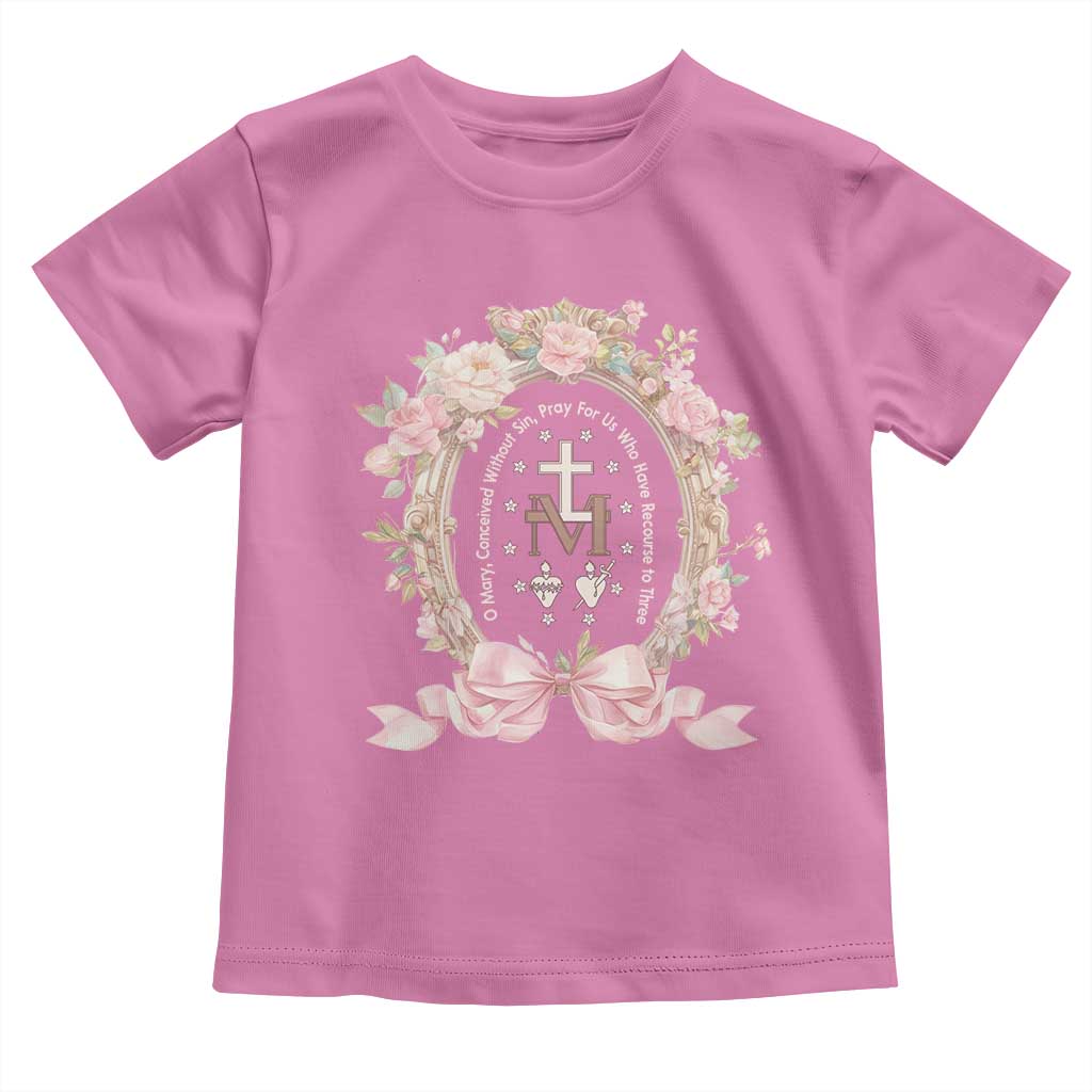 Ave Maria Toddler T Shirt Miraculous Medal Blessed Mother Mary Hail