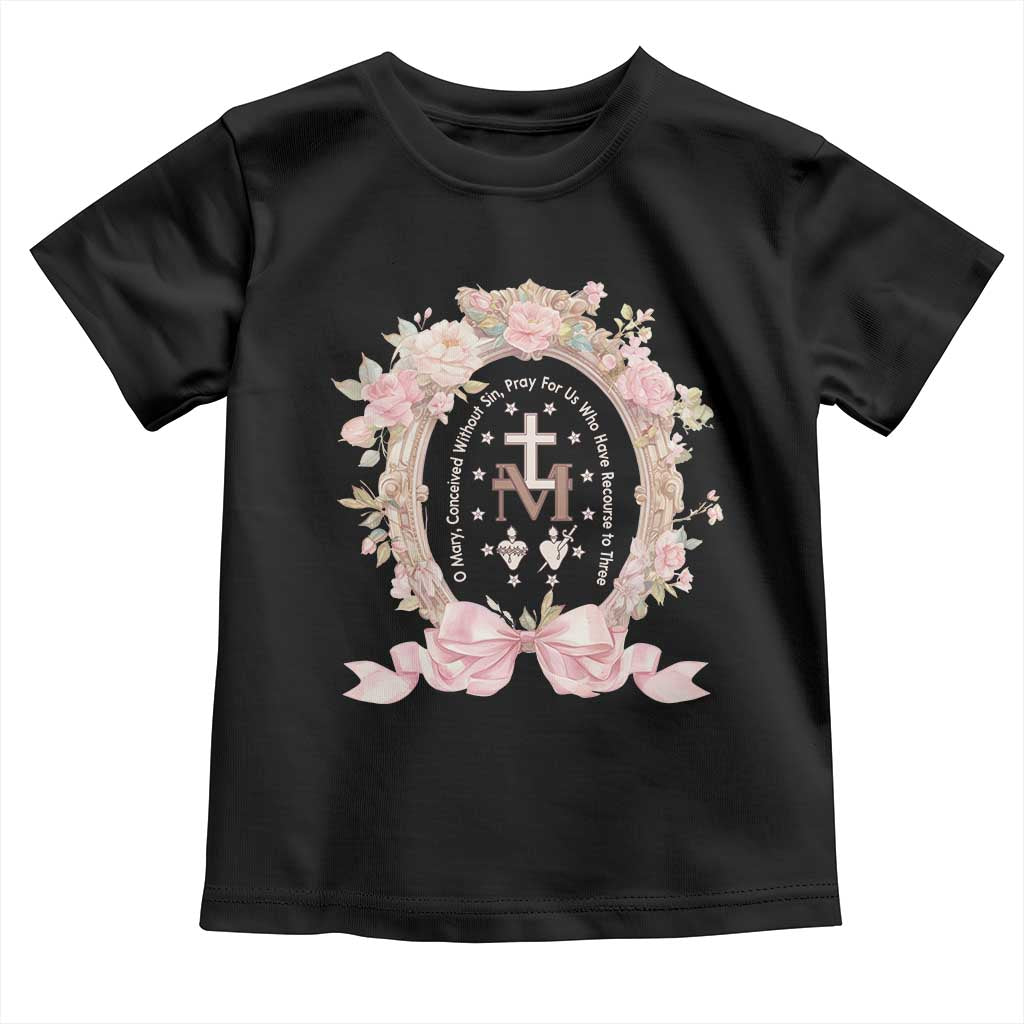 Ave Maria Toddler T Shirt Miraculous Medal Blessed Mother Mary Hail