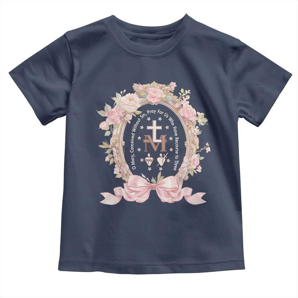 Ave Maria Toddler T Shirt Miraculous Medal Blessed Mother Mary Hail