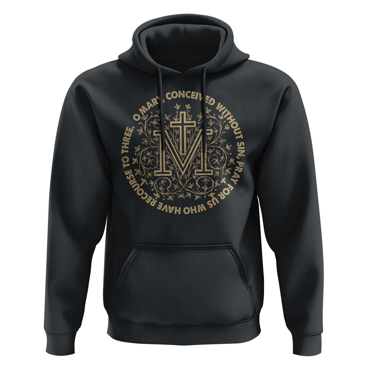 Marian Catholic Ave Maria Hoodie Miraculous Medal Blessed Mother Mary Hail