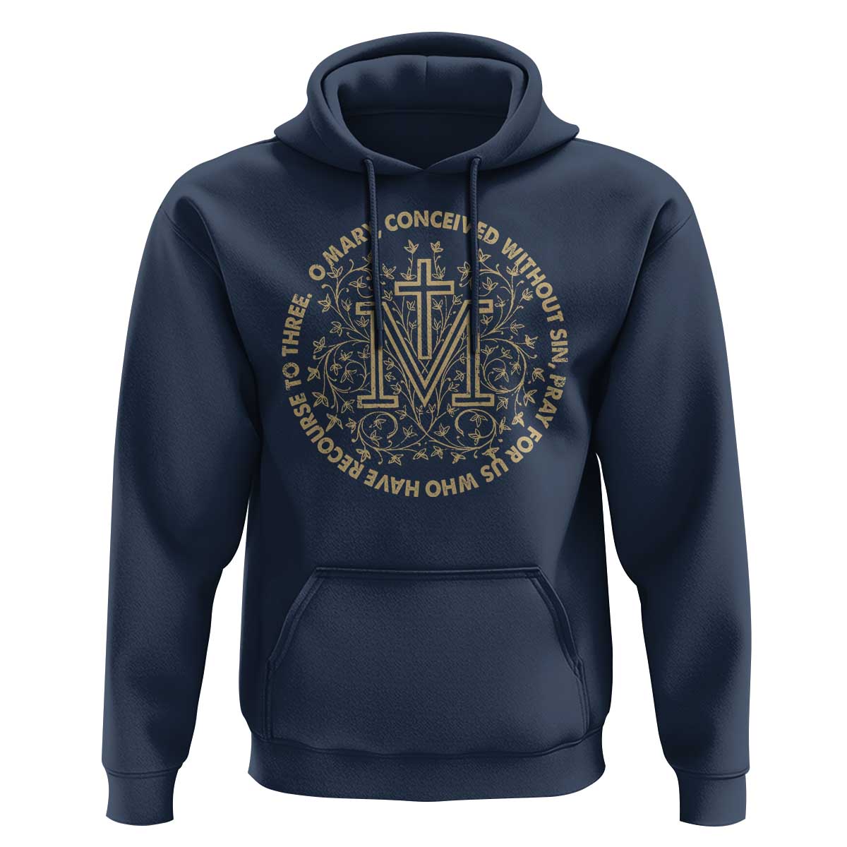 Marian Catholic Ave Maria Hoodie Miraculous Medal Blessed Mother Mary Hail