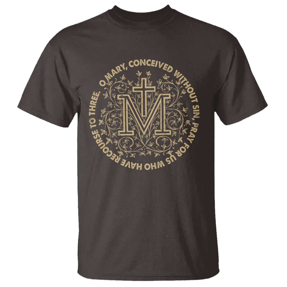 Marian Catholic Ave Maria T Shirt Miraculous Medal Blessed Mother Mary Hail - Wonder Print Shop