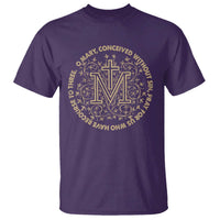 Marian Catholic Ave Maria T Shirt Miraculous Medal Blessed Mother Mary Hail - Wonder Print Shop