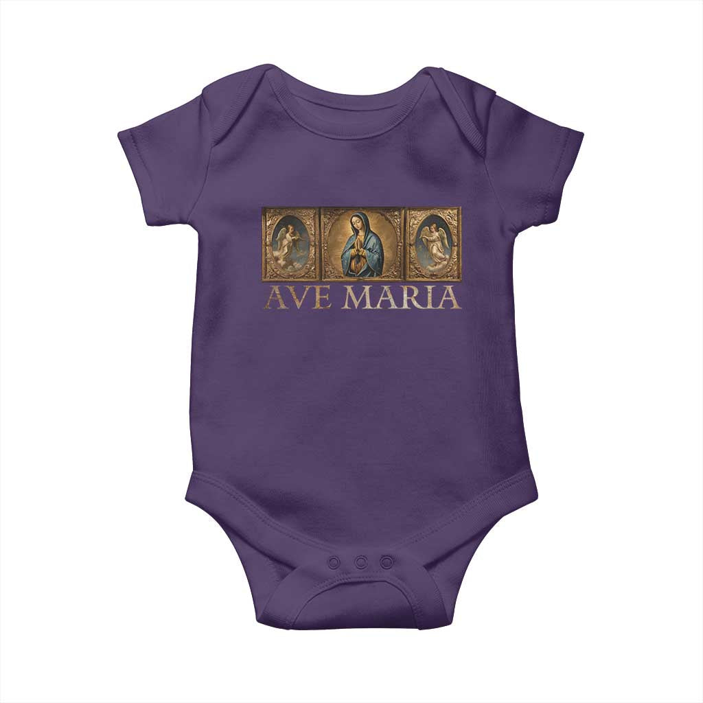 Marian Catholic Ave Maria Baby Onesie Vintage Aesthetic Blessed Mother Mary Hail