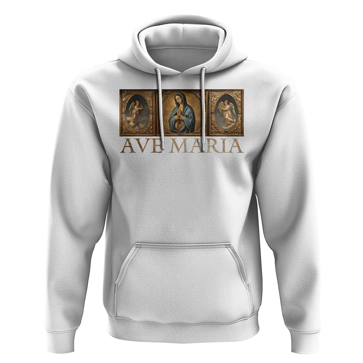 Marian Catholic Ave Maria Hoodie Vintage Aesthetic Blessed Mother Mary Hail