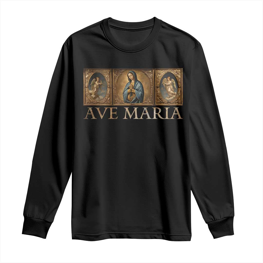 Marian Catholic Ave Maria Long Sleeve Shirt Vintage Aesthetic Blessed Mother Mary Hail