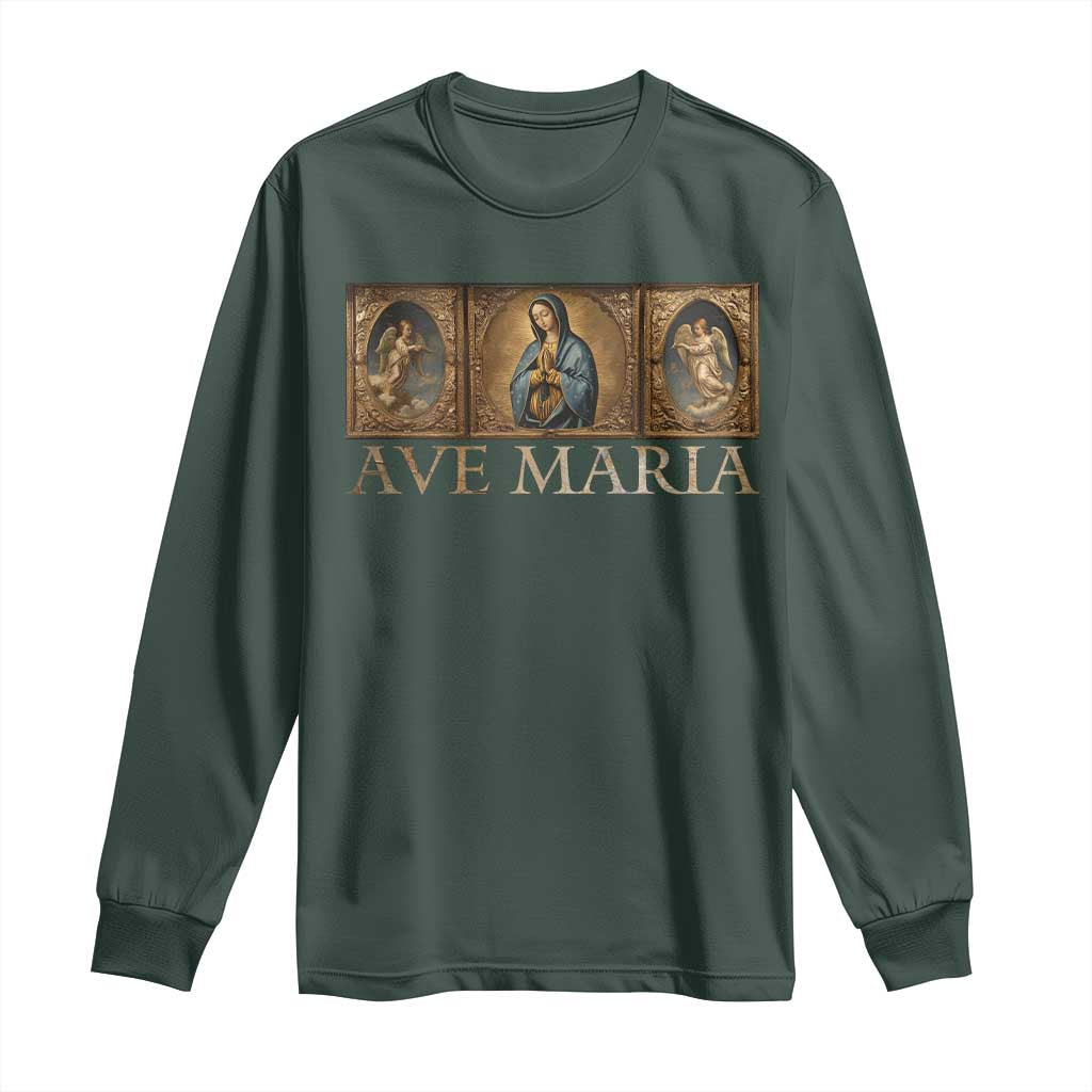Marian Catholic Ave Maria Long Sleeve Shirt Vintage Aesthetic Blessed Mother Mary Hail