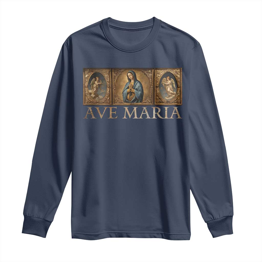 Marian Catholic Ave Maria Long Sleeve Shirt Vintage Aesthetic Blessed Mother Mary Hail